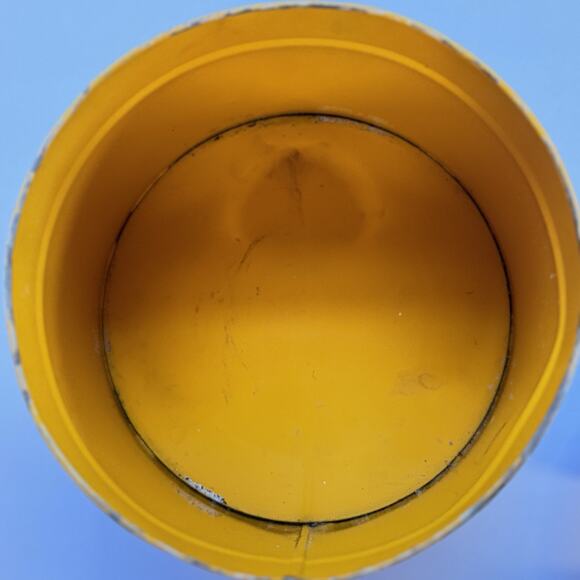 Vintage Painted Large Tin Folk Art Toleware Hand Painted Primitive Storage Metal - Picture 5 of 11